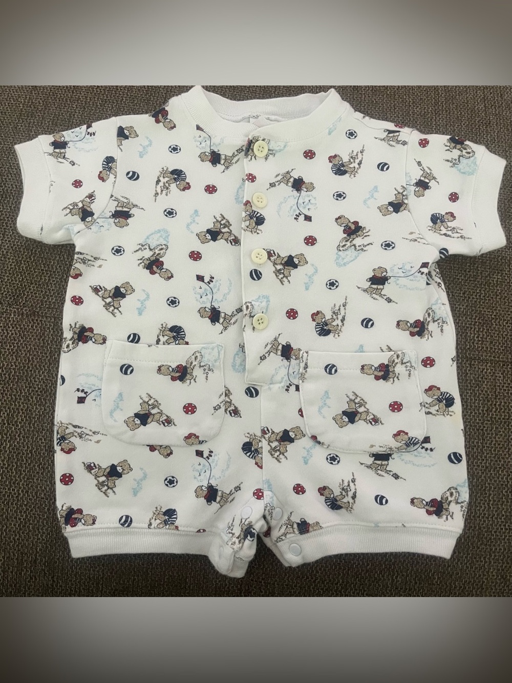 1990s Vintage Miniwear Classics Beach Romper 3/6m)